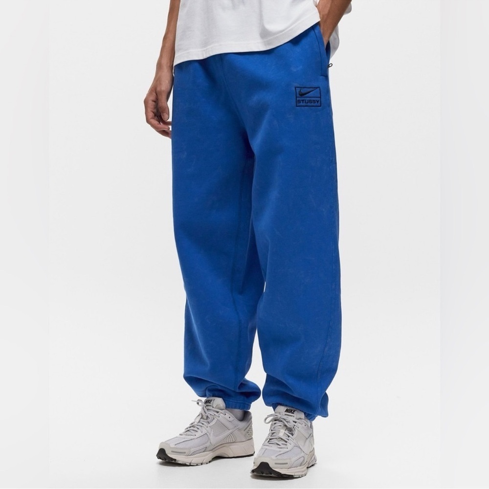 Nike Stussy acid blue oversized  Sweatpants large elastic waist cotton blend